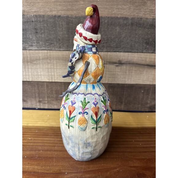Jim Shore Heartwood Creek Winter's Friend 11" Tall Snowman & Cat Enesco. -flaw - Picture 4 of 5